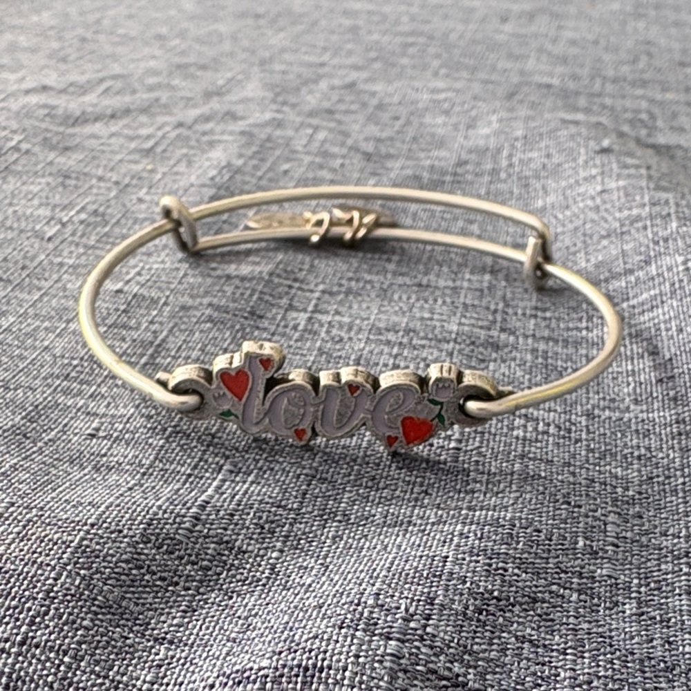 Alex and Ank Love Bracelet with Red and Purple Accents